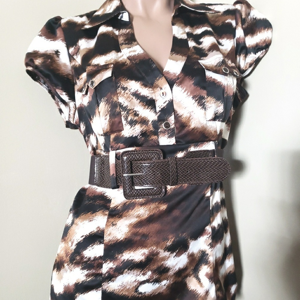 💗HeartSoul Womens Leopard Print Blouse